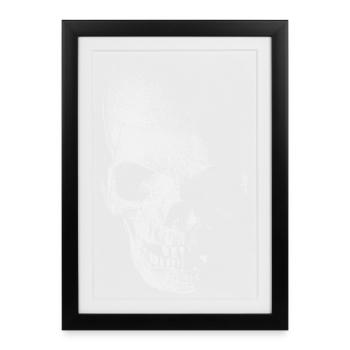 white skull - weißer totenkopf pirat - Affiche encadrée (27 × 37 cm) - noir - Devant