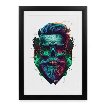 Crâne & Streetwear - Affiche encadrée (27 × 37 cm) - noir - Devant