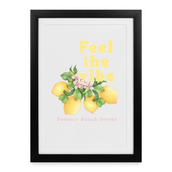 Feel the Vibe: Lemon Beach Drinks - Framed poster (27 × 37 cm) - black - Front