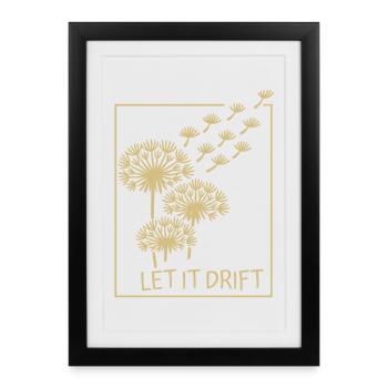 Pissenlits dorés - Affiche encadrée (27 × 37 cm) - noir - Devant