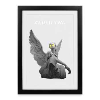 Angel statue with yellow eyes - Framed poster (27 × 37 cm) - black - Front