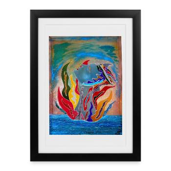 Colorful Maritime Dream - Framed poster (27 × 37 cm) - black - Front