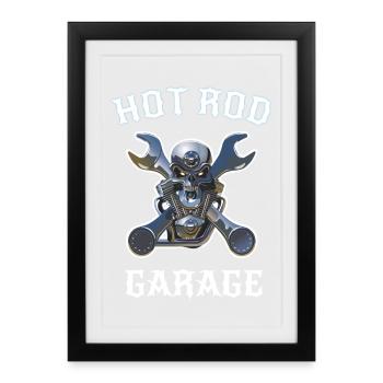 Hot rod - Affiche encadrée (27 × 37 cm) - noir - Devant