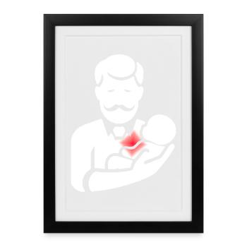 Daddy Santa Papuan Humor Joke Gift T - Framed poster (27 × 37 cm) - black - Front