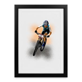 mountainbike - Affiche encadrée (27 × 37 cm) - noir - Devant