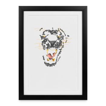 panthère - Affiche encadrée (27 × 37 cm) - noir - Devant