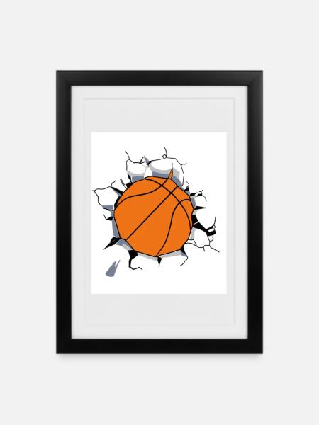 basketball - Framed poster (27 × 37 cm) - black