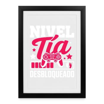 Tante de niveau futur débloquée - Affiche encadrée (27 × 37 cm) - noir - Devant