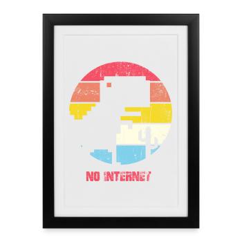 Pas d’Internet Sunset City Silhouette - Affiche encadrée (27 × 37 cm) - noir - Devant