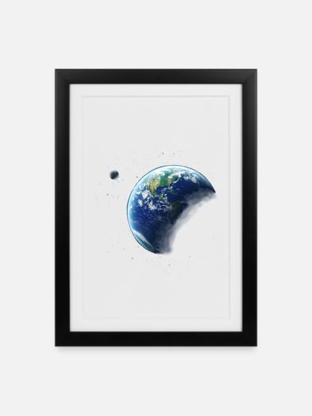 planète Terre - Affiche encadrée (27 × 37 cm) - noir