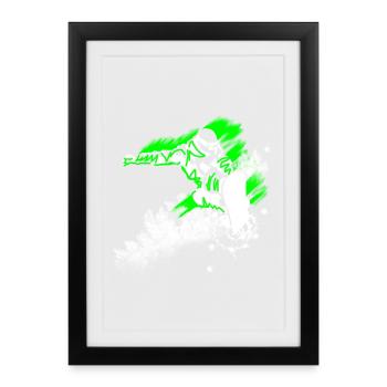 snowboardist - Affiche encadrée (27 × 37 cm) - noir - Devant
