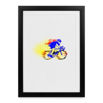 racing bicycle - Affiche encadrée (27 × 37 cm) - noir - Devant