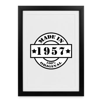MADE IN 1957 year of birth year of manufacture vintage gift - Framed poster (27 × 37 cm) - black - Front