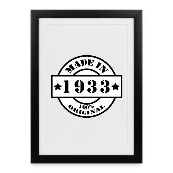 MADE IN 1933 Year of birth Year of construction Vintage Gift - Framed poster (27 × 37 cm) - black - Front
