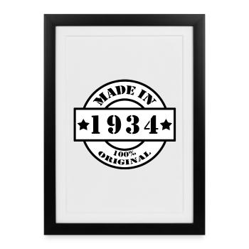 MADE IN 1934 year of birth year of manufacture vintage gift - Framed poster (27 × 37 cm) - black - Front