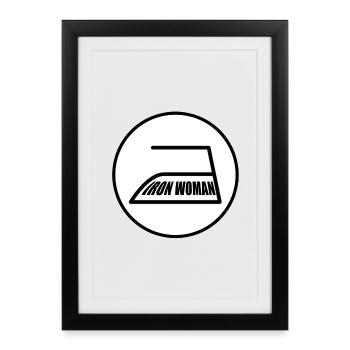 IRON WOMAN Super Maman Cadeau de la Fête des Mères - Affiche encadrée (27 × 37 cm) - noir - Devant