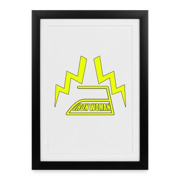 IRON WOMAN Foudre Super Maman Cadeau de la Fête des Mères - Affiche encadrée (27 × 37 cm) - noir - Devant