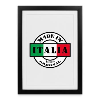 MADE IN ITALIA ITALY Italia Cadeau - Affiche encadrée (27 × 37 cm) - noir - Devant