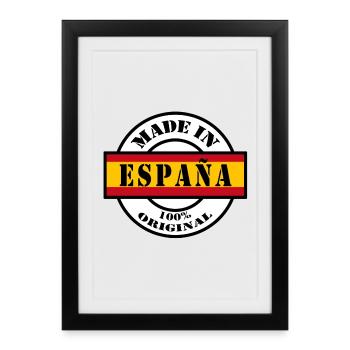 MADE IN España Spain Espagne Cadeau d’Iberia - Affiche encadrée (27 × 37 cm) - noir - Devant