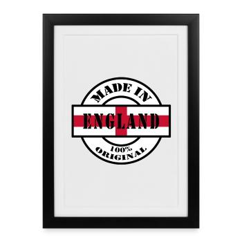 MADE IN ENGLAND, Royaume-Uni, Royaume-Uni, Royaume-Uni - Affiche encadrée (27 × 37 cm) - noir - Devant