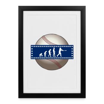 EVOLUTION BASEBALL SPORT USA CADEAU - Affiche encadrée (27 × 37 cm) - noir - Devant