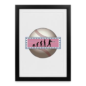 EVOLUTION BASEBALL SPORT USA CADEAU - Affiche encadrée (27 × 37 cm) - noir - Devant