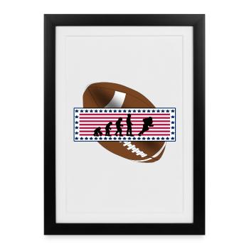 EVOLUTION AMERICAN FOOTBALL USA Flag Cadeau - Affiche encadrée (27 × 37 cm) - noir - Devant