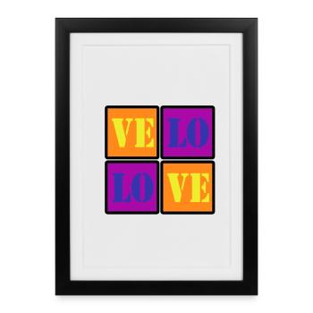 VELO LOVE LOVE BIKE BIKE GIFT - Framed poster (27 × 37 cm) - black - Front