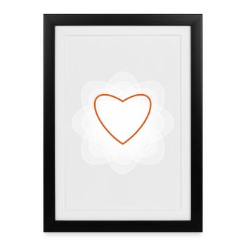 Heart Wedding Mandala Love Love Yoga Decoration - Framed poster (27 × 37 cm) - black - Front