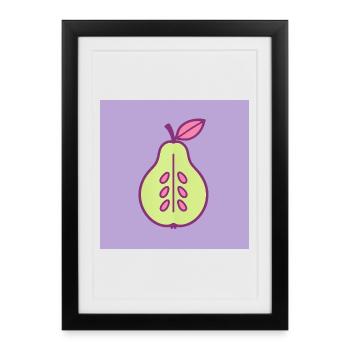 retro pear - Framed poster (27 × 37 cm) - black - Front