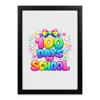 100 Days of Magical Rainbow School - Framed poster (27 × 37 cm) - black - Front
