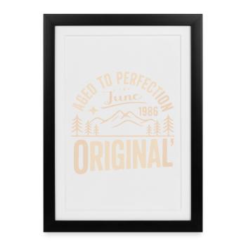 June 1986 – Legend of the Peaks and Mountains - Framed poster (27 × 37 cm) - black - Front
