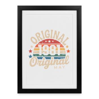 Vintage Mai 1981: Der authentische Mythos Mai 1981 - Gerahmtes Poster (27 × 37 cm) - Schwarz - Vorne