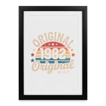 Vintage Mai 1982 : Le Mythe Authentique Mai 1982 - Affiche encadrée (27 × 37 cm) - noir - Devant