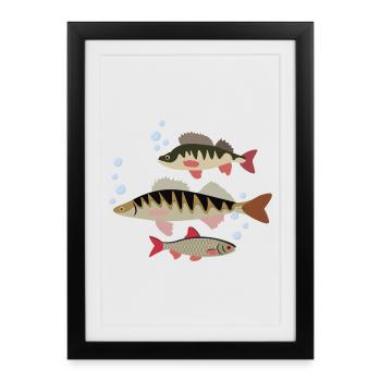 Fish - Framed poster (27 × 37 cm) - black - Front