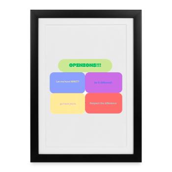 Opinions! Colorful Blocks - Framed poster (27 × 37 cm) - black - Front
