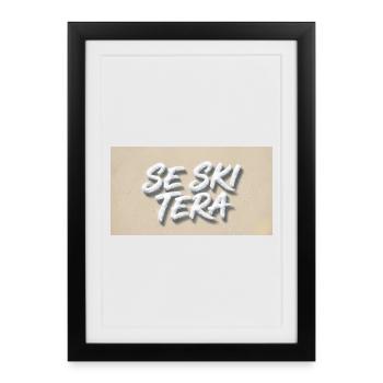 Lettres de sable sur la plage - Affiche encadrée (27 × 37 cm) - noir - Devant