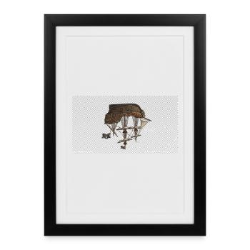 Steampunk Airship Fantasy - Framed poster (27 × 37 cm) - black - Front