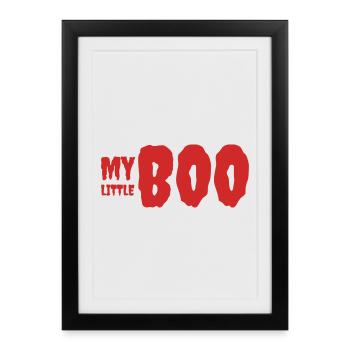 Design du t-shirt de l’enfance My Little Boo - Affiche encadrée (27 × 37 cm) - noir - Devant