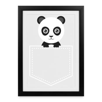 Panda de poche - Panda Panda - Affiche encadrée (27 × 37 cm) - noir - Devant