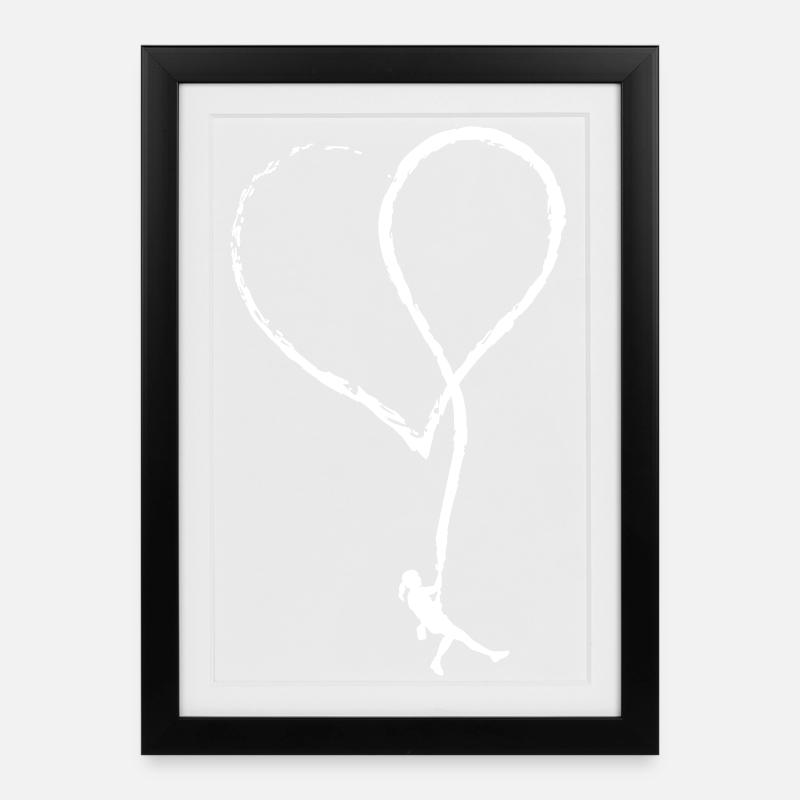Pour mon amour d'escalade pour la Saint Valentin - Affiche encadrée (27 × 37 cm) - noir