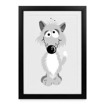 Little Wolf - Framed poster (27 × 37 cm) - black - Front
