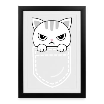 Chat Chats - Affiche encadrée (27 × 37 cm) - noir - Devant