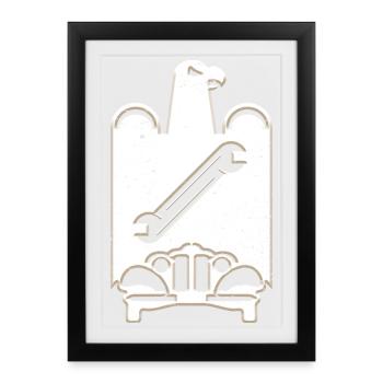 Guild sign car mechanic grunge - Framed poster (27 × 37 cm) - black - Front