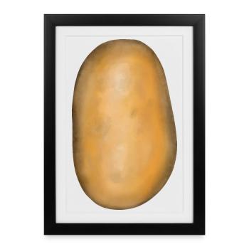 Pomme de terre Légumes Pommes de terre Aliments Aliments Biologiques - Affiche encadrée (27 × 37 cm) - noir - Devant