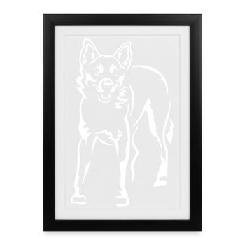 Norwegian Lundehund "Black Edition" - Framed poster (27 × 37 cm) - black - Front