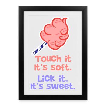 Sweet tooth Statement bonbons Bonbons Délicieux - Affiche encadrée (27 × 37 cm) - noir - Devant
