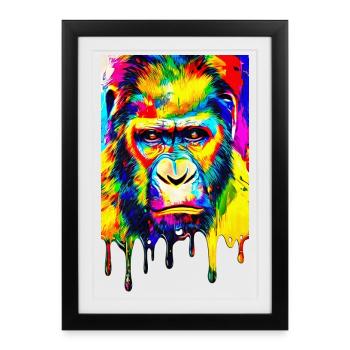 Urban Gorilla - Graffiti Art - Affiche encadrée (27 × 37 cm) - noir - Devant