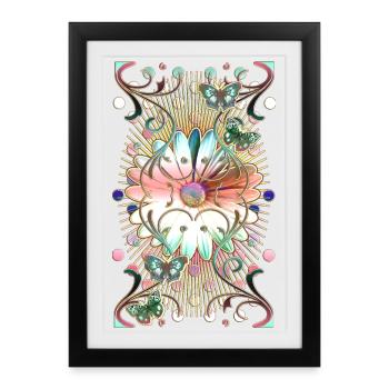 Butterflies Flower Ornaments - Framed poster (27 × 37 cm) - black - Front