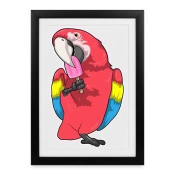 Parrot popsicles - Framed poster (27 × 37 cm) - black - Front